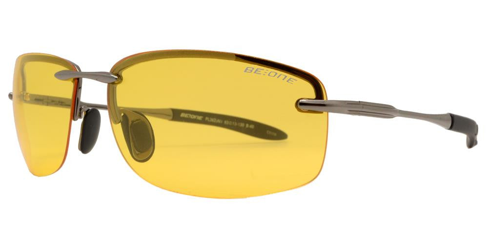 Wholesale - PL 3625 NV - Polarized Men Rimless Sport with Night Vision Lens Metal Sunglasses - Dynasol Eyewear