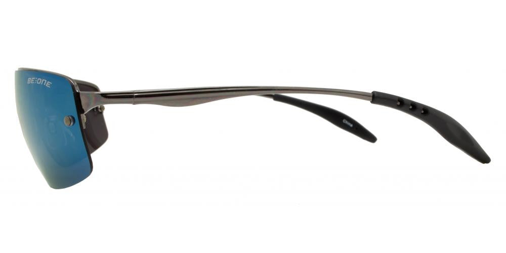 Wholesale - PL 3912 RVC -Polarized Men Rimless Rectangular Sport with Color Mirror Lens Metal Sunglasses - Dynasol Eyewear