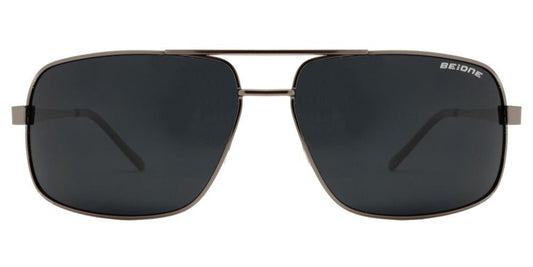 Wholesale - PL 3928 - Polarized Square Aviator with Brow Bar Metal Sunglasses - Dynasol Eyewear