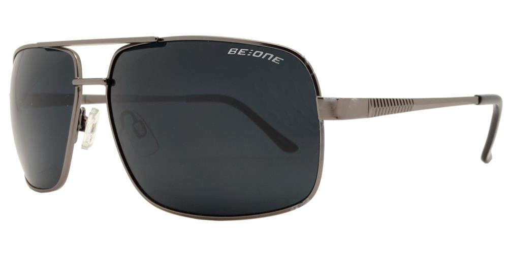 Wholesale - PL 3928 - Polarized Square Aviator with Brow Bar Metal Sunglasses - Dynasol Eyewear
