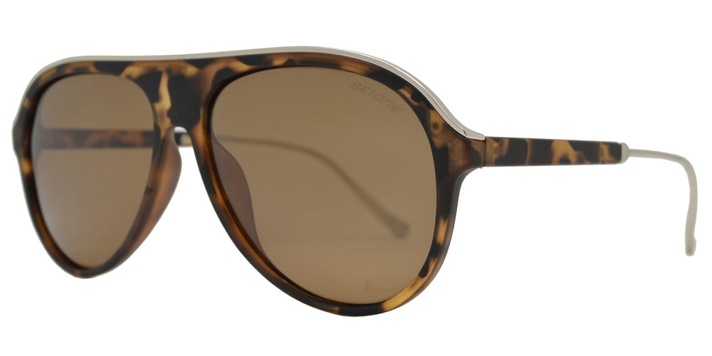 Wholesale - PL 3942 - Polarized Retro Aviator Flat Top Plastic Sunglasses - Dynasol Eyewear