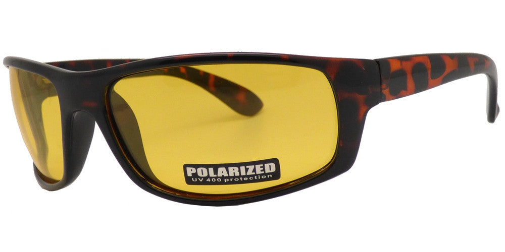 Wholesale - PL 707 NV - Classic Sports Plastic Wrap Around Polarized Sunglasses with Night Vision - Dynasol Eyewear