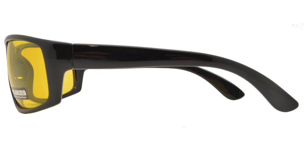 Wholesale - PL 707 NV - Classic Sports Plastic Wrap Around Polarized Sunglasses with Night Vision - Dynasol Eyewear