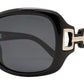 Wholesale - PL 7521 - Women's Square Polarized Sunglasses with Chain Detail Temple - Dynasol Eyewear