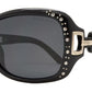 Wholesale - PL 7521 BX - Women's Square Polarized Sunglasses with Chain Detail Temple and Rhinestones - Dynasol Eyewear