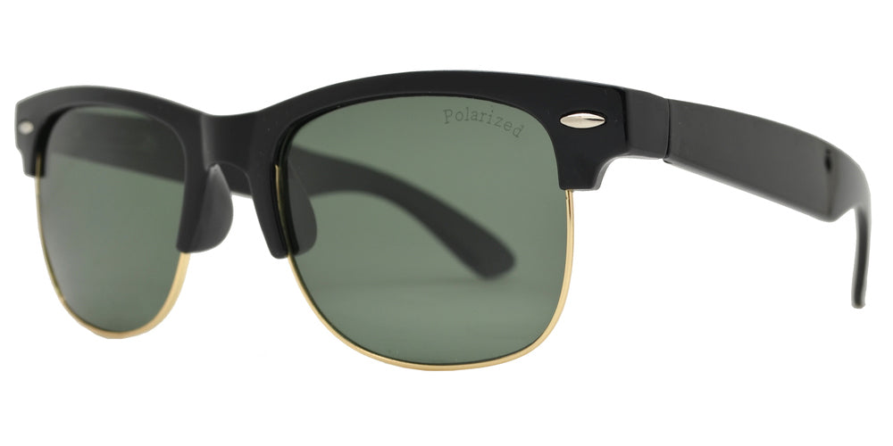 Wholesale - PL 7583 - Classic Plastic Half Rimmed Polarized Sunglasses - Dynasol Eyewear