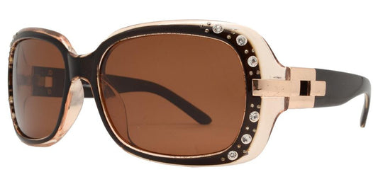 Wholesale - PL 7585 BX - Women's Square Fashion Plastic Polarized Sunglasses with Rhinestones - Dynasol Eyewear