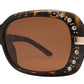 Wholesale - PL 7585 BX - Women's Square Fashion Plastic Polarized Sunglasses with Rhinestones - Dynasol Eyewear