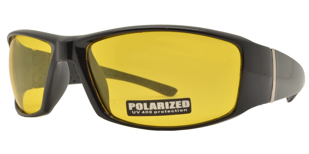 Wholesale - PL 7687 NV - Classic Plastic Wrap Around Polarized Night Vision Sunglasses - Dynasol Eyewear