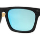 Wholesale - PL 7939 RVC - Square Flat Top Bamboo Polarized Sunglasses with Keyhole Bridge and Color Mirror Lens - Dynasol Eyewear
