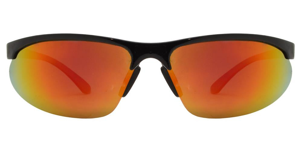 Wholesale - PL 969 RVC - Aluminum Half Rim Sports Polarized Sunglasses with Color Mirror Lens - Dynasol Eyewear