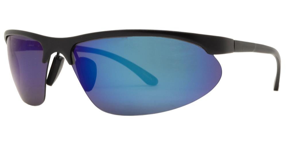 Wholesale - PL 969 RVC - Aluminum Half Rim Sports Polarized Sunglasses with Color Mirror Lens - Dynasol Eyewear