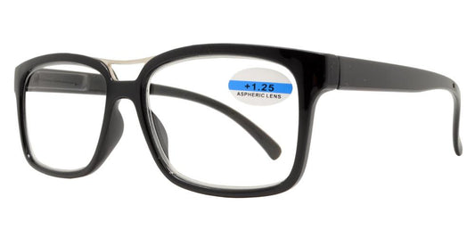 Wholesale - RS 1145 - Modern Horn Rimmed with Brow Bar Plastic Reading Glasses - Dynasol Eyewear