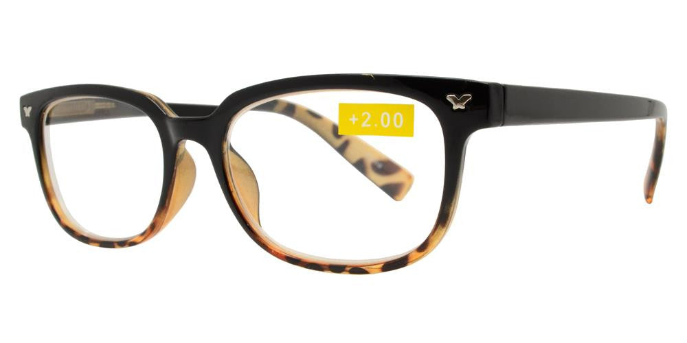 Wholesale - RS 1194 - Classic Horn Rimmed Butterfly Accent Plastic Reading Glasses - Dynasol Eyewear