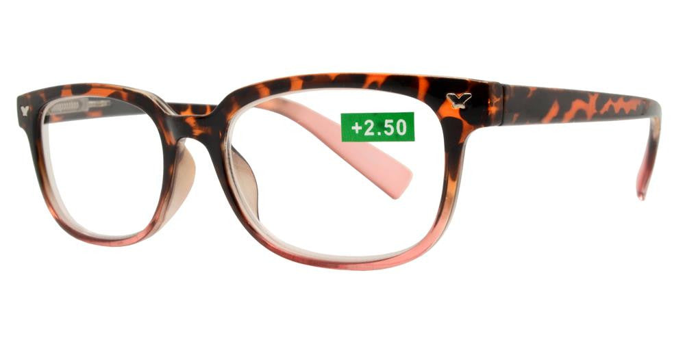 Wholesale - RS 1194 - Classic Horn Rimmed Butterfly Accent Plastic Reading Glasses - Dynasol Eyewear