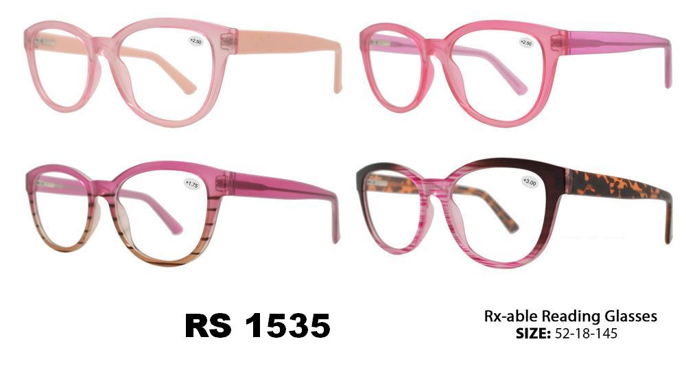 RS 1535-Plastic Round Rx-able Reading Glasses