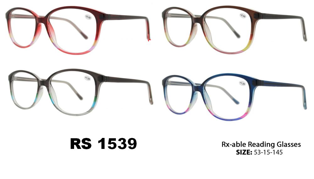 RS 1539-Round Plastic Rx-able Reading Glasses