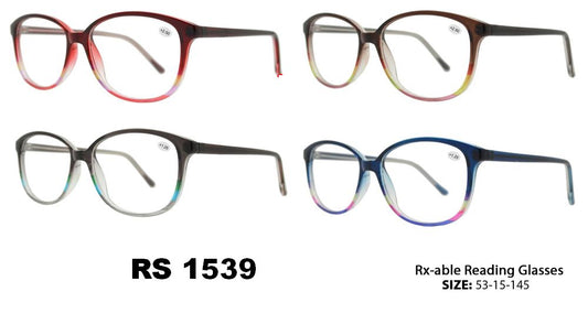 RS 1539-Round Plastic Rx-able Reading Glasses