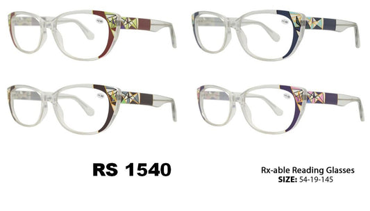 RS 1540-Plastic Rx-able Cat Eye Reading Glasses