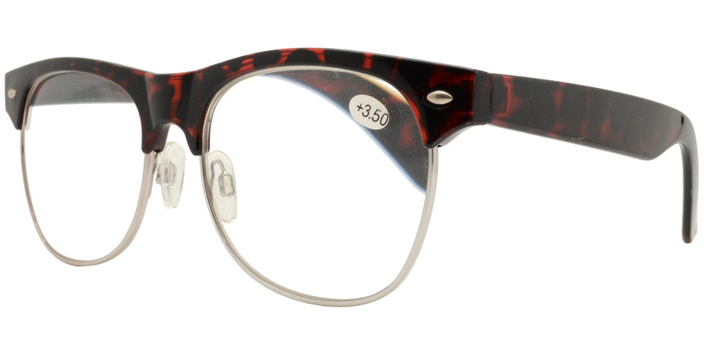 Wholesale - RS 1000 - Classic Horn Rimmed Half Rimmed Plastic Reading Glasses - Dynasol Eyewear