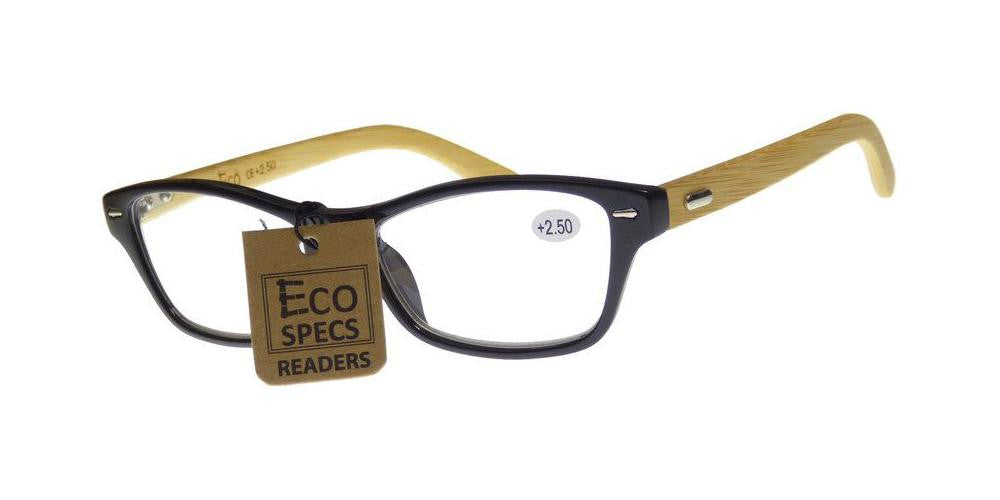 Wholesale - RS 1130 - Classic Horn Rimmed with Bamboo Temple Plastic Reading Glasses - Dynasol Eyewear