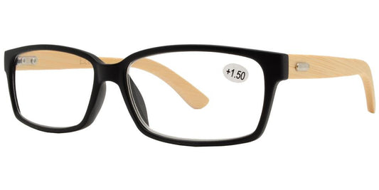Wholesale - RS 1134 - Rectangular Horn Rimmed Bamboo Temple Plastic Reading Glasses - Dynasol Eyewear
