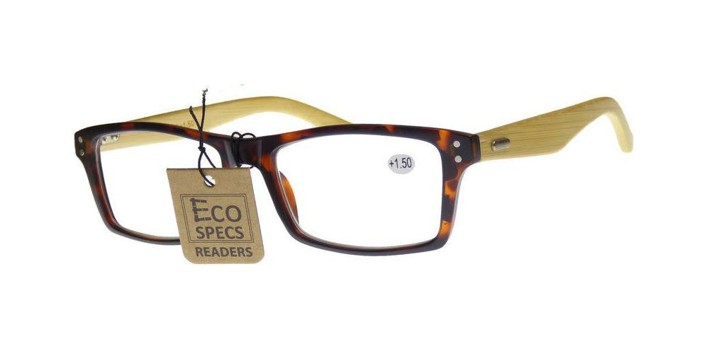 Wholesale - RS 1135 - Rectangular Horn Rimmed with Bamboo Temple Plastic Reading Glasses - Dynasol Eyewear