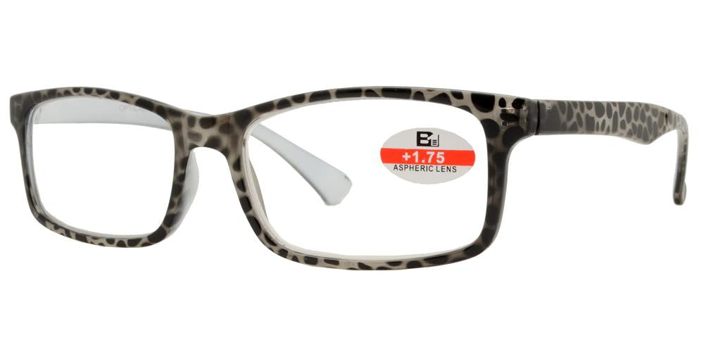 Wholesale - RS 1138 - Rectangular Horn Rimmed Two Tone Plastic Reading Glasses - Dynasol Eyewear