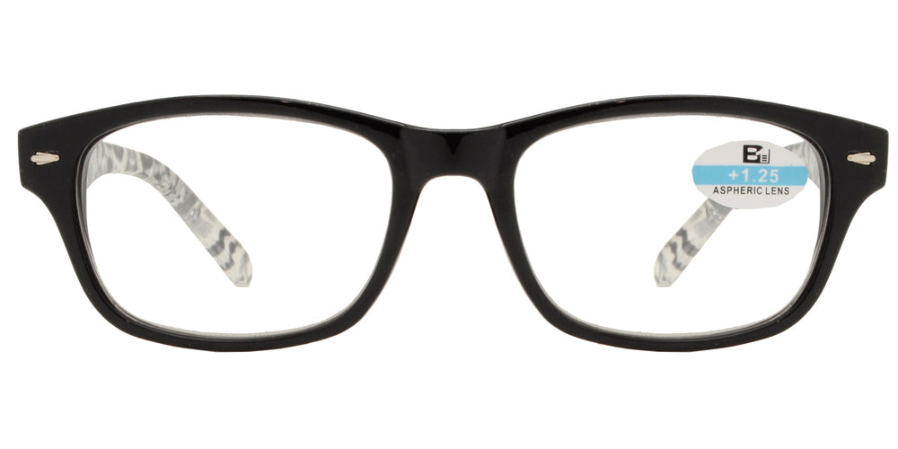 Wholesale - RS 1141 - Classic Horn Rimmed Temple Print Plastic Reading Glasses - Dynasol Eyewear