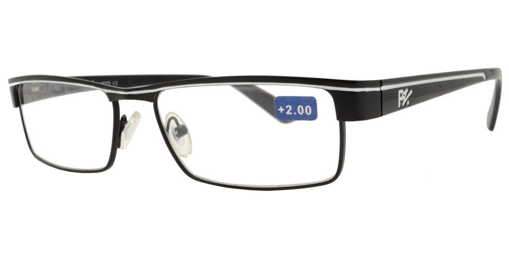 Wholesale - RS 1264 - Rectangular Half Frame Metal Reading Glasses - Dynasol Eyewear