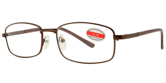 Wholesale - RS 1298 - Classic Rectangular Slim Metal Reading Glasses - Dynasol Eyewear