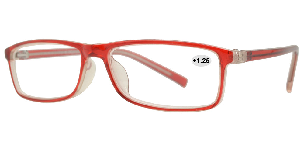 Wholesale - RS 1303 +1.25 - Plastic Rectangular Reading Glasses - Dynasol Eyewear