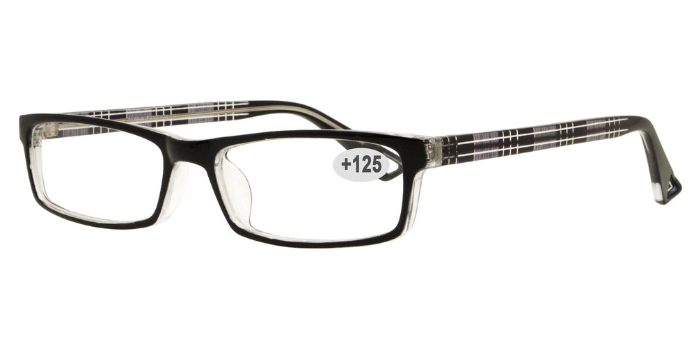 Wholesale - RS 1306 +1.25 - Rectangular Plastic Reading Glasses - Dynasol Eyewear