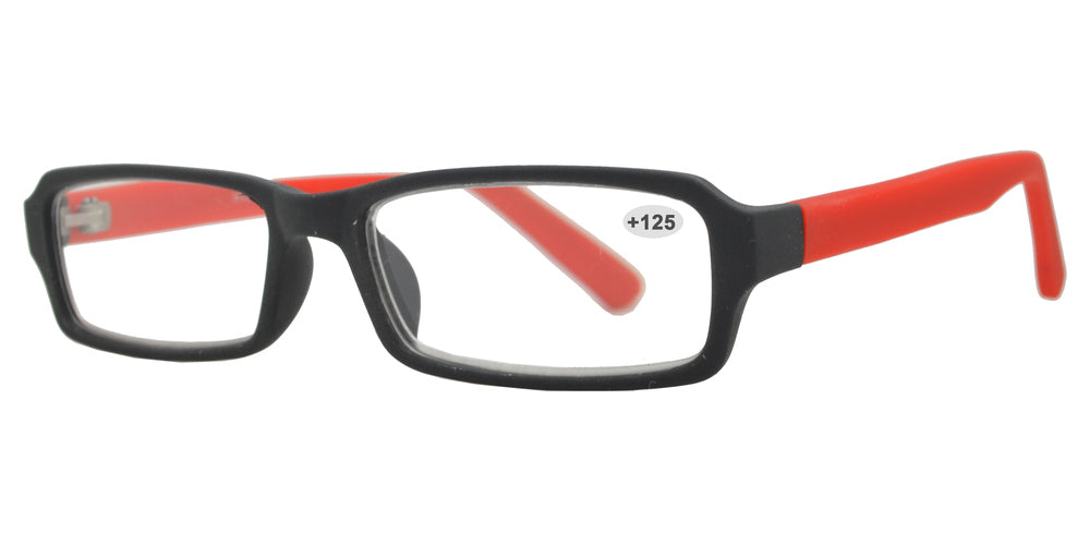 Wholesale - RS 1308 +1.25 - Rectangular Plastic Reading Glasses - Dynasol Eyewear