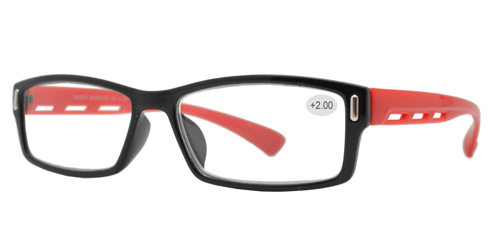 Wholesale - RS 1311 +2.00 - Plastic Rectangular Reading Glasses - Dynasol Eyewear
