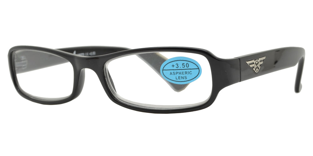 Wholesale - RS 1418 +3.50 - Plastic Rectangular Reading Glasses - Dynasol Eyewear