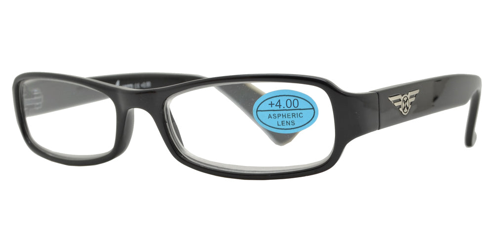 Wholesale - RS 1418 +4.00 - Plastic Rectangular Reading Glasses - Dynasol Eyewear