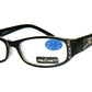 Wholesale - RS 1465 - Rectangular Plastic Reading Glasses with Rhinestones - Dynasol Eyewear