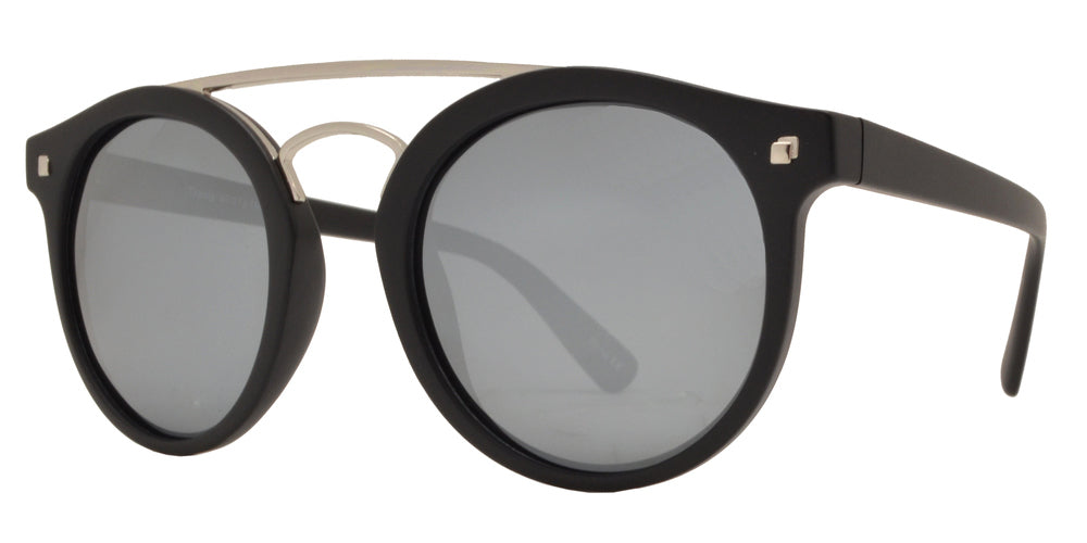 Wholesale - PL Travis - Polarized Round Brow Bar Plastic Sunglasses - Dynasol Eyewear