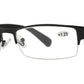RS 1266 +1.50 Black - Horn Rimmed Half Frame Metal Reading Glasses
