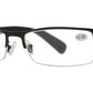 RS 1266 +1.25 Matte Black - Horn Rimmed Half Frame Metal Reading Glasses